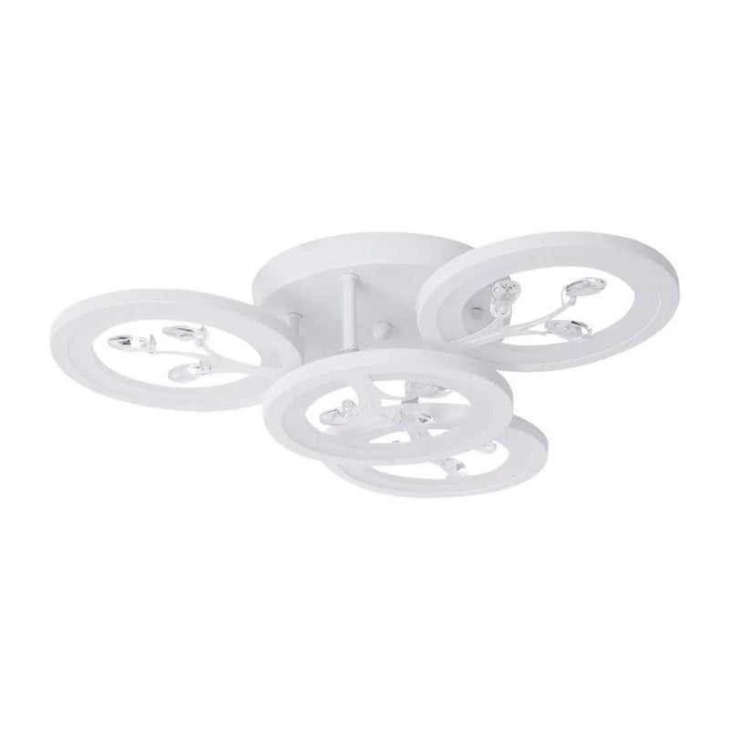 Lustra LED cu telecomanda si cristal DAISY ,4 Elemente, 49W, Lumina Rece/Calda/Neutra, Dimabila, Alb
