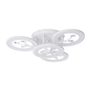 Lustra LED cu telecomanda si cristal DAISY 53W, 4 Elemente, lumina Rece/Calda/Neutra, Dimabila, Alb