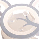 Lustra LED cu telecomanda si cristal DAISY 49W, 4 Elemente, lumina Rece/Calda/Neutra, Dimabila, Alb