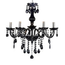 Candelabru Cristal ALNWICK Eleganza, 5xE14, Diametru 48cm, Negru, Inaltime Reglabila
