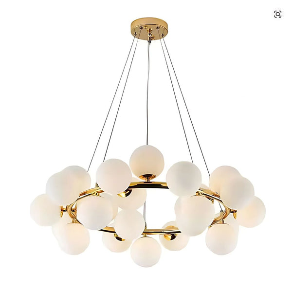 Lustra cu bec moderna Leonardo, 25x G9, Auriu, Metal, Inaltime reglabila