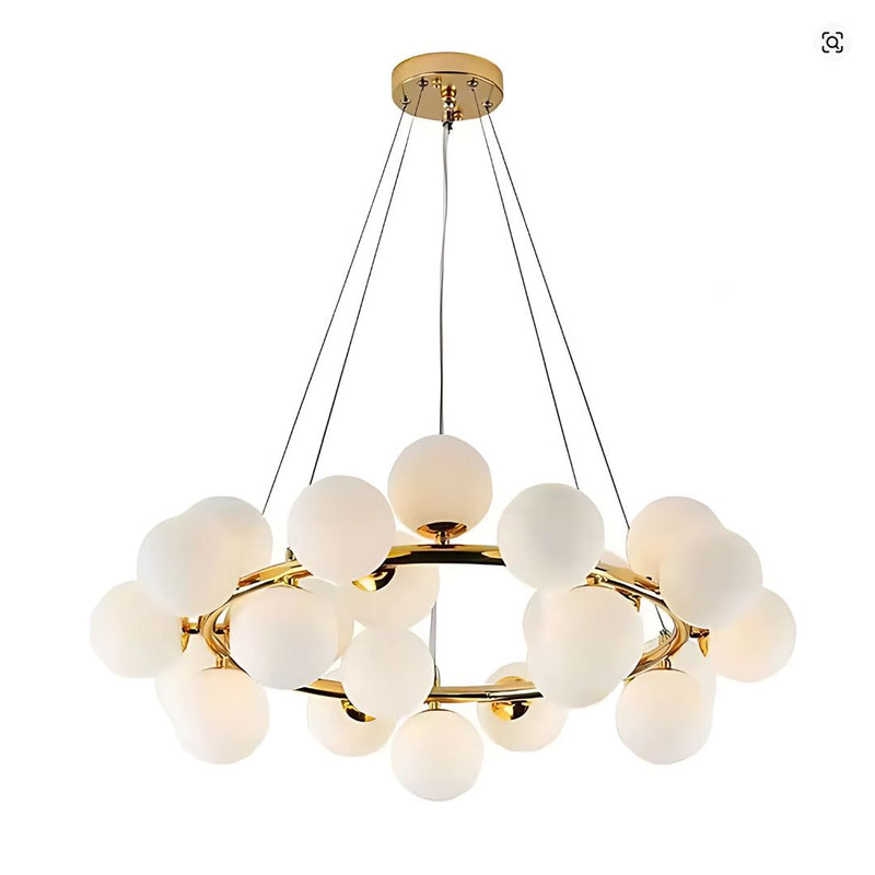 Lustra cu bec moderna Leonardo, 25x G9, Auriu, Metal, Inaltime reglabila