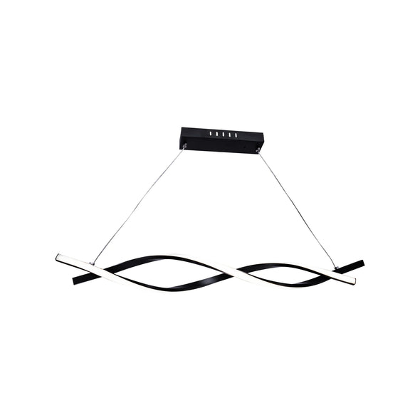 Lustra LED suspendata cu telecomanda FLUX 80W 115cm lumina Rece/Calda/Neutra, Dimabila, Negru,  Inaltime Reglabila