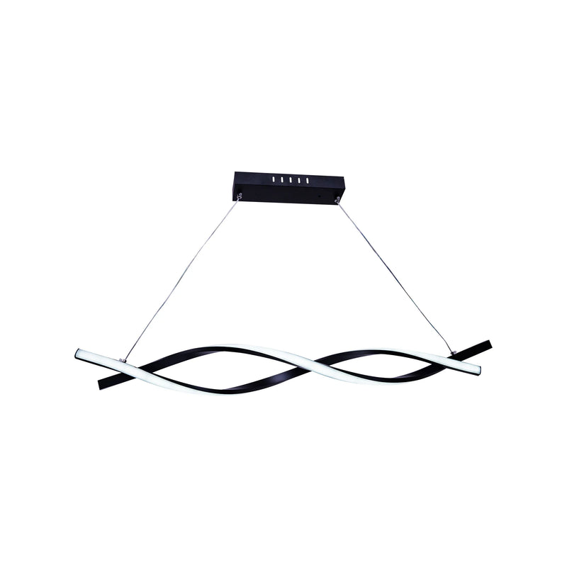 Lustra LED suspendata cu telecomanda FLUX 80W, lumina Rece/Calda/Neutra, Dimabila, Negru,  Inaltime Reglabila