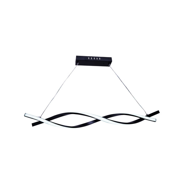 Lustra LED suspendata cu telecomanda FLUX 80W 115cm lumina Rece/Calda/Neutra, Dimabila, Negru,  Inaltime Reglabila