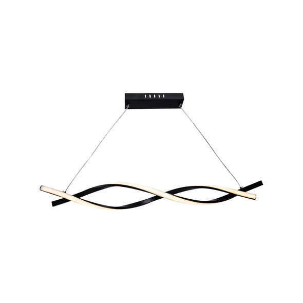 Lustra LED suspendata cu telecomanda FLUX 80W 115cm lumina Rece/Calda/Neutra, Dimabila, Negru,  Inaltime Reglabila