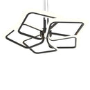 Lustra LED suspendata cu Telecomanda 104W, 5 Patrate, lumina Rece/Calda/Neutra, Dimabila, Negru