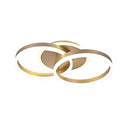 Lustra LED cu telecomanda  RINOVA 55W, 2 Cercuri, lumina Rece/Calda/Neutra, Dimabila, Auriu