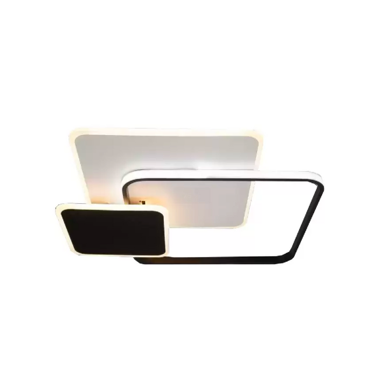 Lustra LED cu telecomanda ANEMONA 75W, 3 Patrate, lumina Rece/Calda/Neutra, Dimabila, Negru