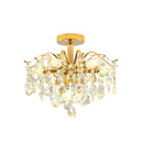 Candelabru Cristal Fiamma, 6x E14, Diametru 45cm, Auriu