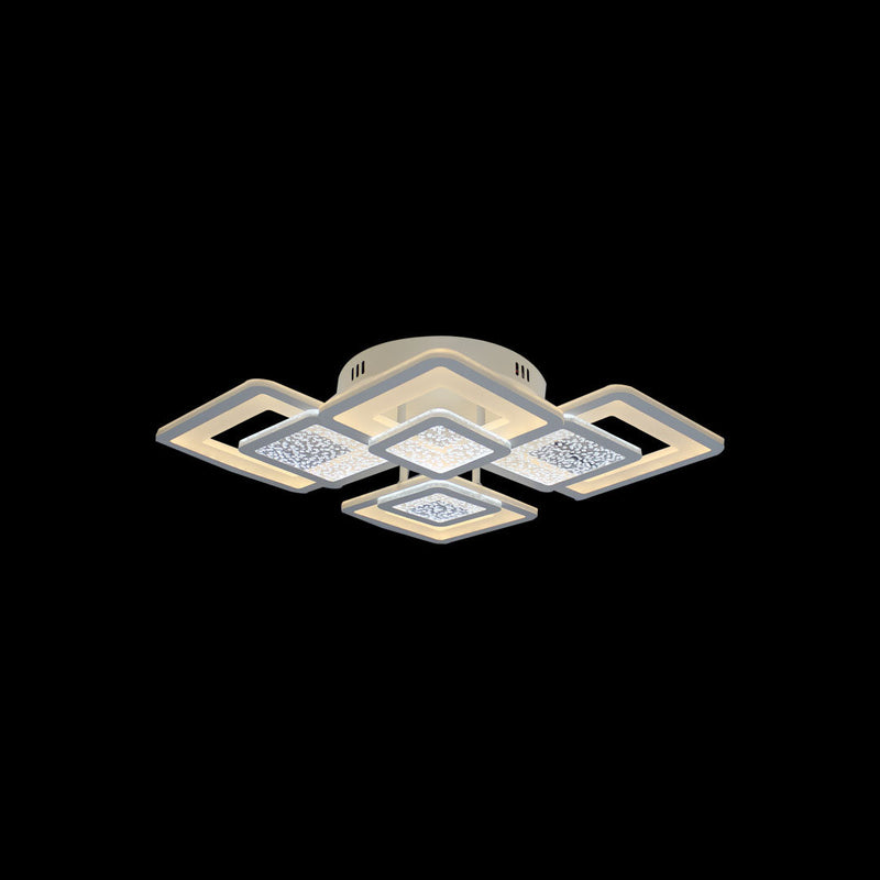Lustra LED cu Telecomanda, 120W, Alb, Dimabila 19186/2+2 - LEDS