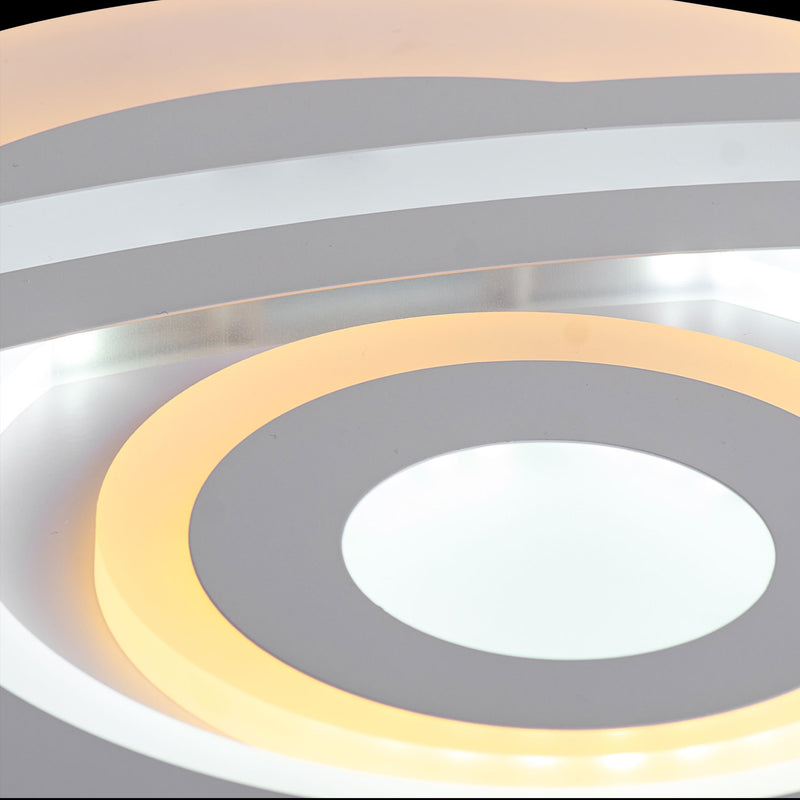 Lustra LED cu Telecomanda, 120W, 3000K/4000K/6000K, Acril si Metal, Alb, Dimabila, IP.20 5019/S - LEDS