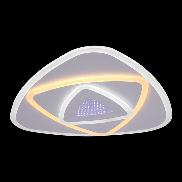 Lustra LED 3D cu Telecomanda, 100W, Dimabila, Acril, Alb 9027/3D