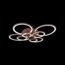 Lustra LED cu Telecomanda, Cerc, 200W, Maro, Dimabila 8067/4+4intM - LEDS