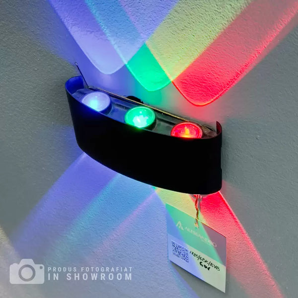 Aplică LED de Exterior Damir, 6W, RGB, Metal, Negru